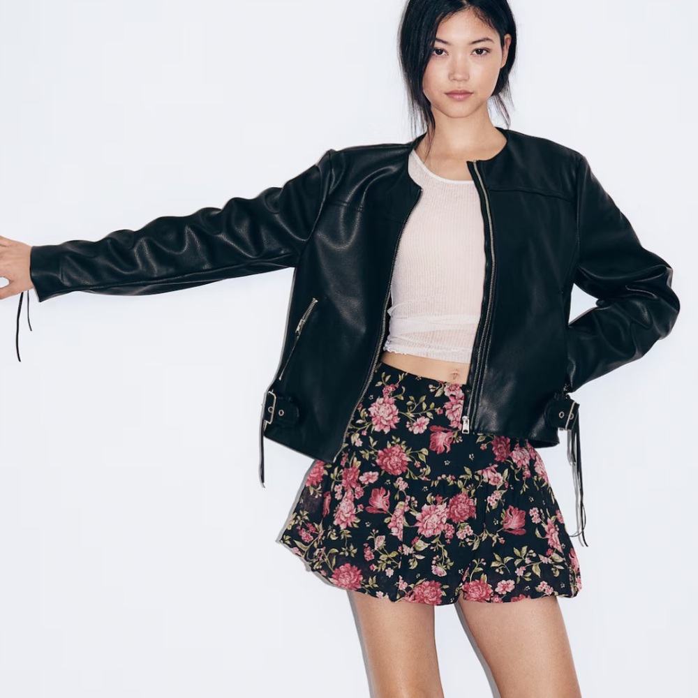 H&M Vegan Leather Biker Jacket - Picture 8 of 9